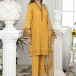 3PC Unstitched Suit Schiffli Shirt Chiffon Dupatta - CLP-22246